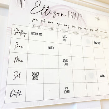 Personalised Family Acrylic Weekly Wall Planner, 2 of 2