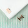 Personalised Rectangle Rose Gold Plated Cufflinks, thumbnail 6 of 7