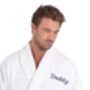 Personalised Embroidered Waffle Lined Dressing Gown, thumbnail 5 of 11