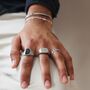 Men's Textured Leaf Stainless Steel Ring, thumbnail 3 of 7