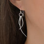 Sterling Silver Urban Ribbon Dangly Earrings, thumbnail 2 of 6