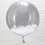 Clear White Feather Filled Orb Balloons Three Pack, thumbnail 1 of 3