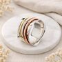 Personalised Sterling Silver, Brass And Copper Triple Spinner Ring – 8mm, thumbnail 2 of 5