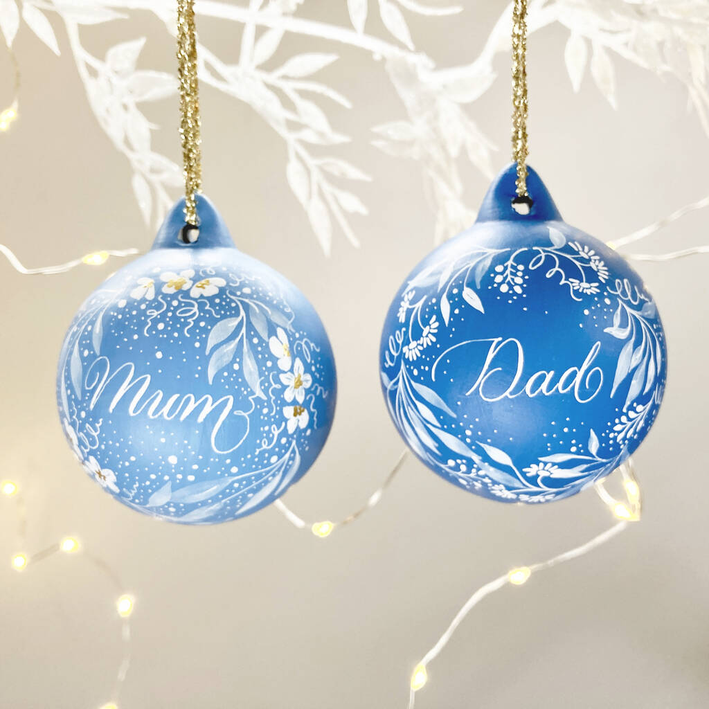 Mum and store dad christmas baubles