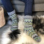 Fair Trade Fair Isle Wool Unisex Slipper Socks, thumbnail 7 of 10