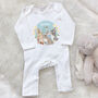 Easter Bunny Scene Personalised Babygrow, thumbnail 2 of 3