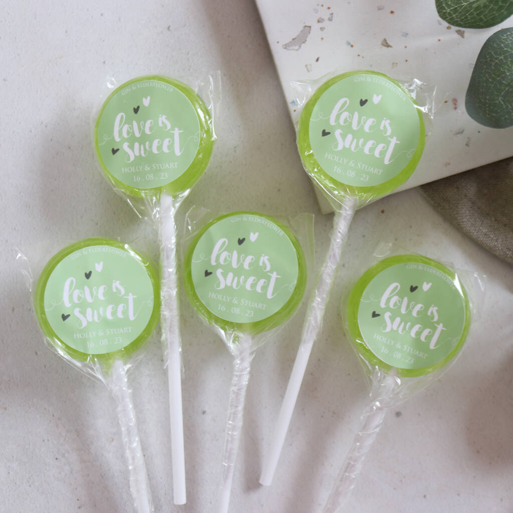 Love Is Sweet Pastel Wedding Favour Lollipops, 1 of 7