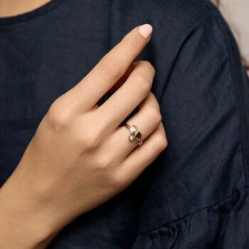 Smoky Quartz, Green Amethyst And Pearl Ring, 2 of 9