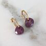 Ruby Teardrop July Birthstone Earrings, Gold, thumbnail 3 of 5