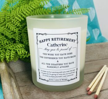 Personalised Fun Happy Retirement Candle Gift, 4 of 11