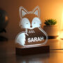 Personalised Cute Fox Wooden LED Night Light, thumbnail 9 of 10