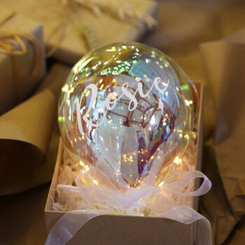 Personalised Iridescent LED Hanging Balloon Light, 3 of 4