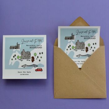 Illustrated Venue Photo Style Wedding Save The Date, 6 of 7