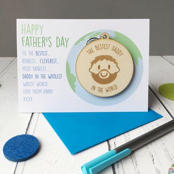 Personalised Bestest Daddy Father's Day Keyring Card, 3 of 6