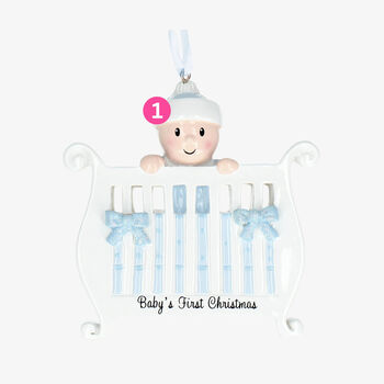 Baby First Christmas Tree Decoration Personalised Name, 4 of 4