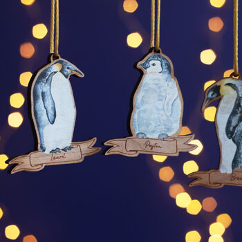 Personalised Penguin Christmas Tree Decoration, 3 of 7
