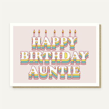 Happy Birthday Auntie Pink Layer Cake Card, 2 of 2