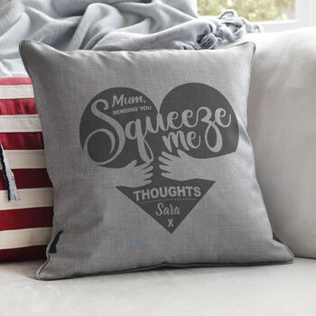 Personalised Squeeze Me Thoughts Hug Cushion, 3 of 5