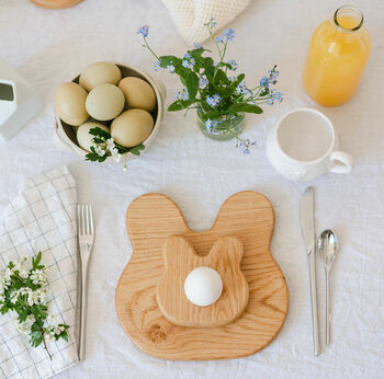 Breakfast Set Bunny Toast Board And Egg Cup, 5 of 9