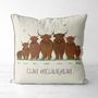 Personalised Highland Cow Family Cushion, thumbnail 5 of 6