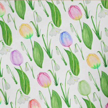 Snowdrop Tulips Wrapping Paper Roll Or Folded, 2 of 3