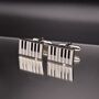 Piano Key Silver Cufflinks Gift, thumbnail 2 of 4