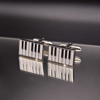 Piano Key Silver Cufflinks Gift, 2 of 4