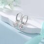 Sterling Silver Minimalist Robin Bird Dangle Huggie Hoops, thumbnail 1 of 10