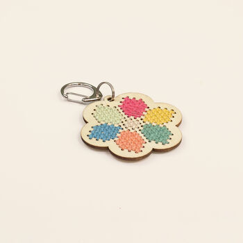 Make Your Own Flower Cross Stitch Keyring, 6 of 8