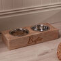 Personalised Wooden Dog Bowls Feeding Station, thumbnail 1 of 8