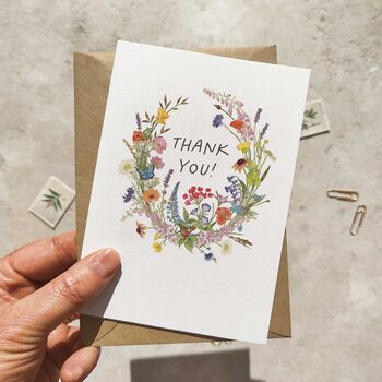 Cottage Garden Wildflower Thank You Cards, 3 of 5