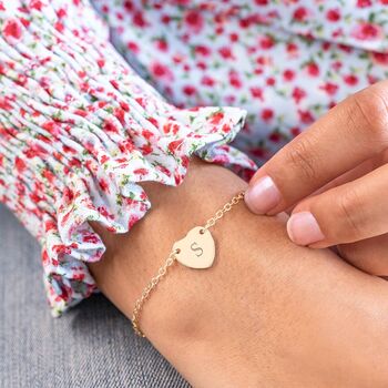 Chloe Initial Heart Personalised Bracelet, 3 of 12