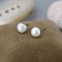 Dainty Keshi Pearls Stud Earrings In Sterling Silver, thumbnail 1 of 9