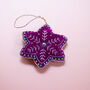 Purple Velvet Star Christmas Bauble, thumbnail 2 of 2