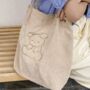 White Beige Corduroy Extra Large Shoulder Tote Laptop School Bag, thumbnail 1 of 8