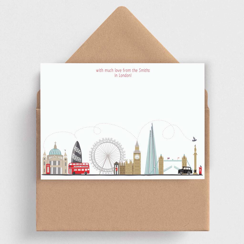 London Skyline Note Cards With Envelopes, 1 of 2