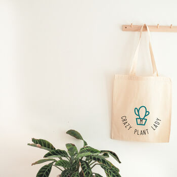 'Crazy Plant Lady' Personalised Ethical Tote Bag, 2 of 5