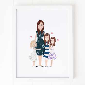 Hand Painted Personalised Family Portrait, 5 of 6
