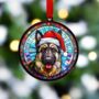 German Shepherd In Santa Hat Suncatcher Decoration, thumbnail 4 of 6