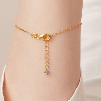 Tanzanite Bar Bracelet With Trace Chain, 10 of 12