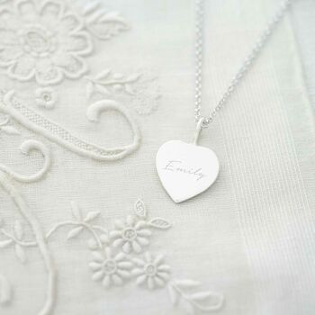 Sterling Silver Sia Personalised Heart Necklace, 4 of 12