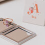 Personalised Peach Fruit Initial And Name Compact Mirror, thumbnail 3 of 7