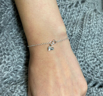 Thank You Teacher Sterling Silver Tiny Leaf Bracelet, 5 of 12