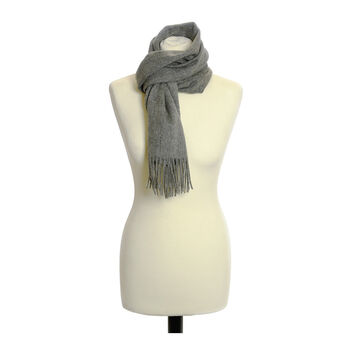 Silver Grey 100% Lambswool Scarf, 2 of 3