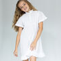 Mini Polo Short Sleeve White Cotton Dress, thumbnail 2 of 9