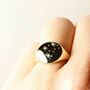 Zodiac Constellation Diamond Signet Ring Solid Gold, thumbnail 1 of 12