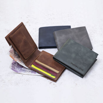 Personalised Rfid Protected Handmade Leather Wallet, 7 of 9