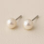 Classic Sterling Silver White Freshwater Pearl Stud Earrings, thumbnail 1 of 6