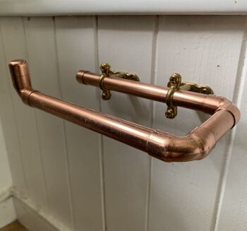 Handmade Copper Toilet Roll Dispenser, Holder, 5 of 8