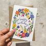 Whimsical Floral Garden Birthday Card, thumbnail 3 of 4